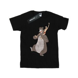 Jungle Book Girls Mowgli And Baloo Cotton T-Shirt / Black